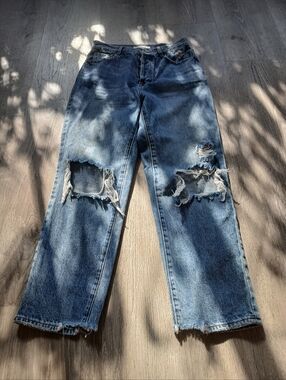Pacsun Ripped Straight-Leg Jeans